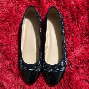 Ann Taylor Factory Black and White Tweed Flats